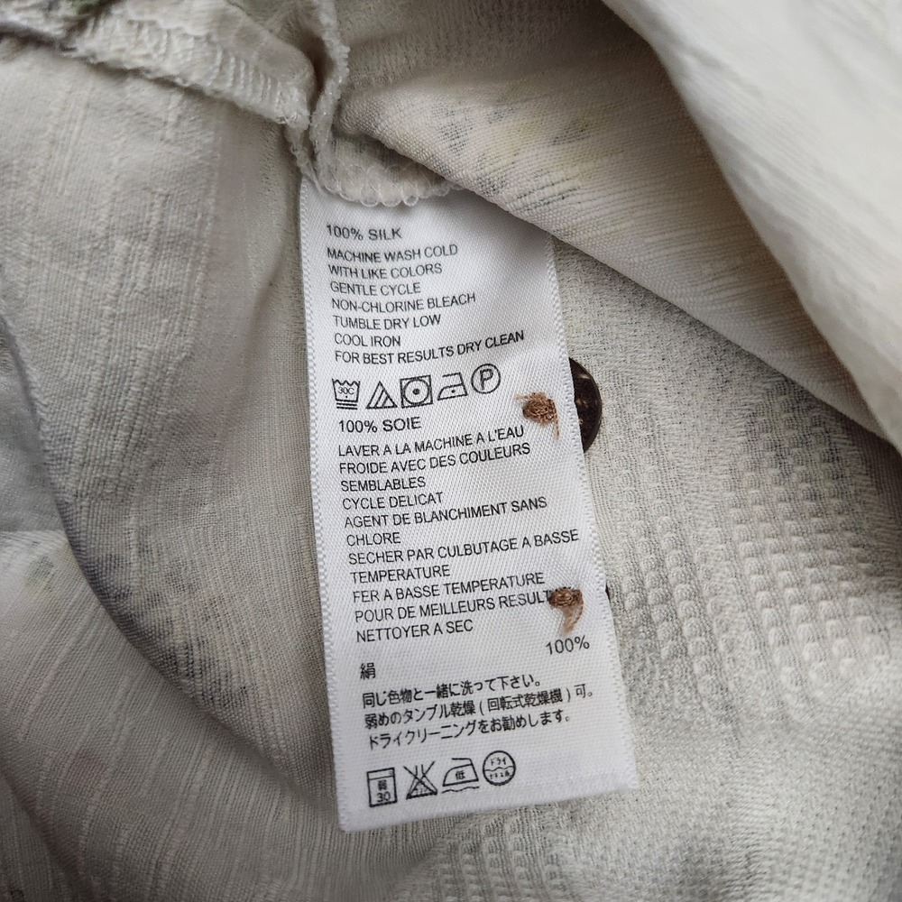 Tommy Bahama Mens Large Ivory Tropical Pineapple 100% Silk Button Front Shirt * - Picture 9 of 12